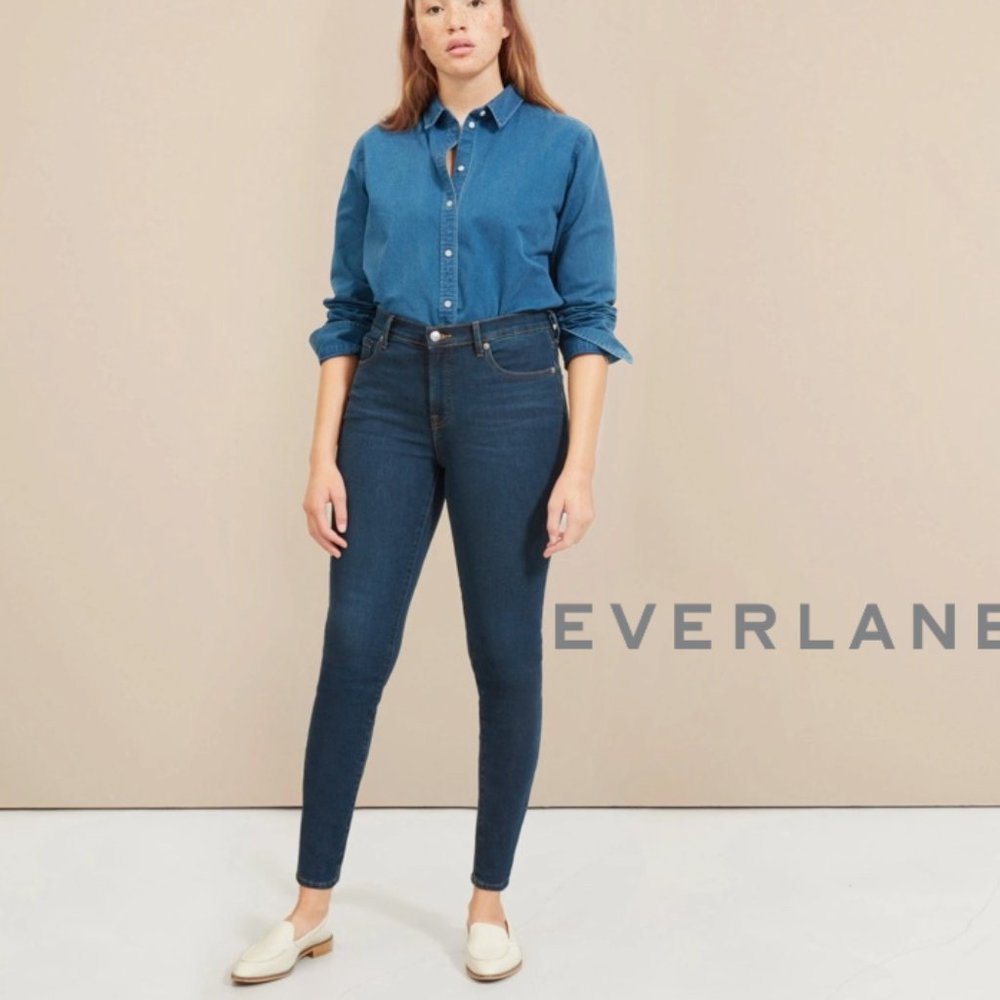 NWT EVERLANE MID- RISE SKINNY BLUE JEANS SIZE 24